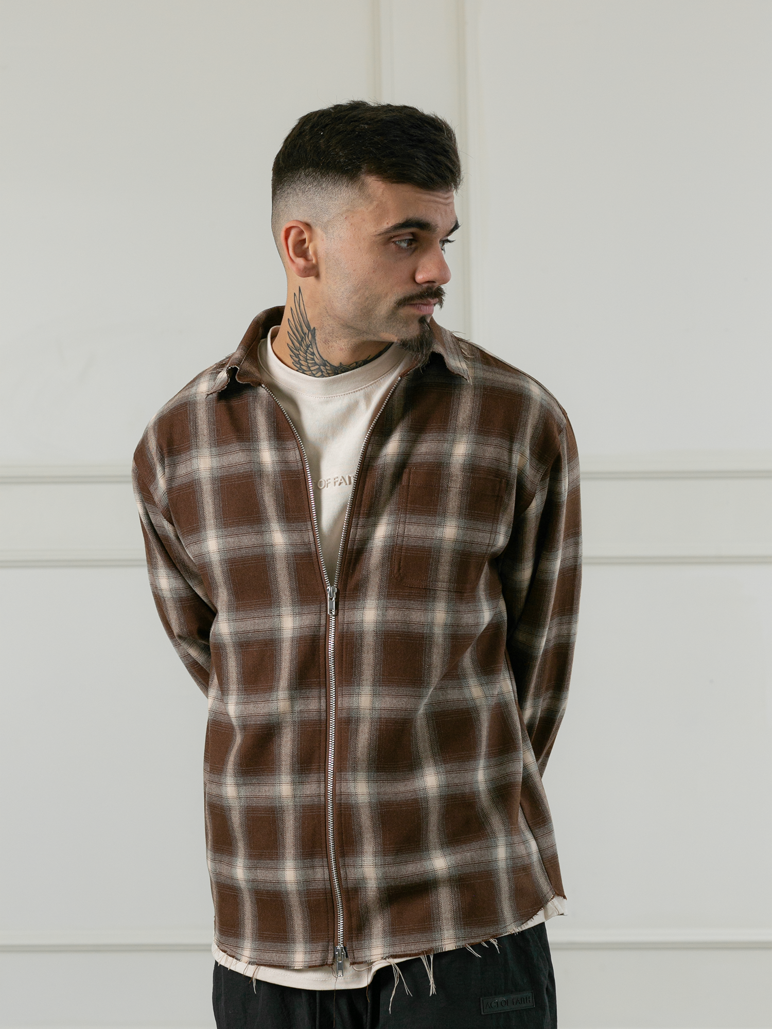 Shadow Plaid Flannel- Brown