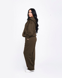 Straight Leg Pants - Brown