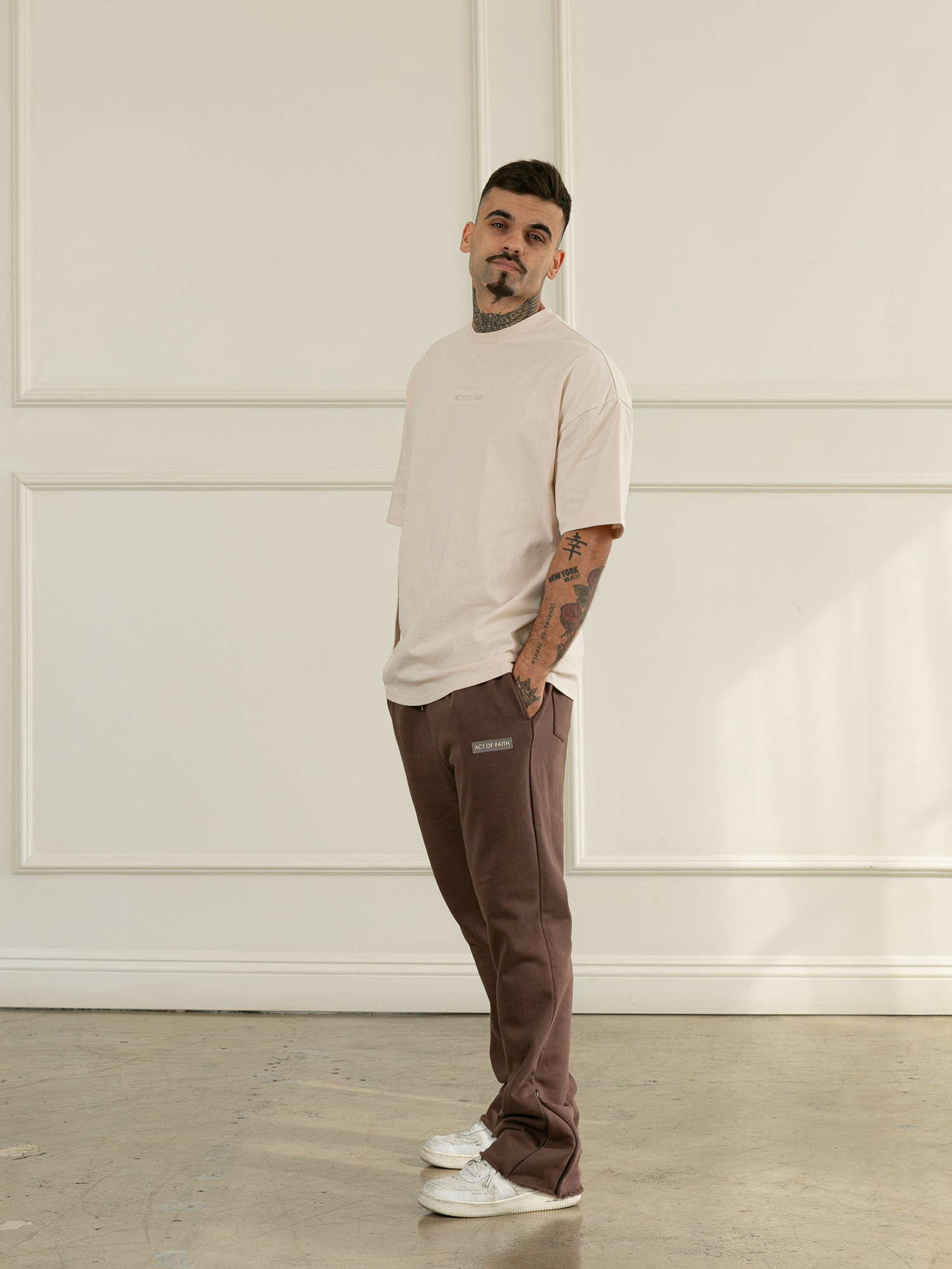 Flare Sweatpants- Mocha – ACT OF FAITH LA