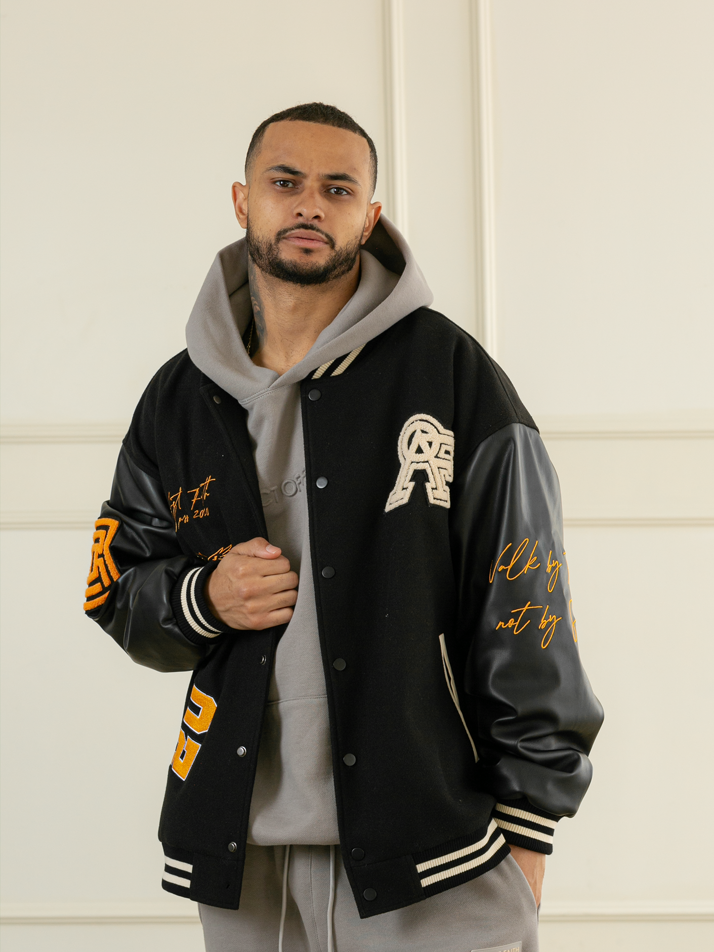 Polyester Letterman Jacket ACT OF FAITH LA